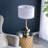 D15x29" Table Lamp With Glass Drum