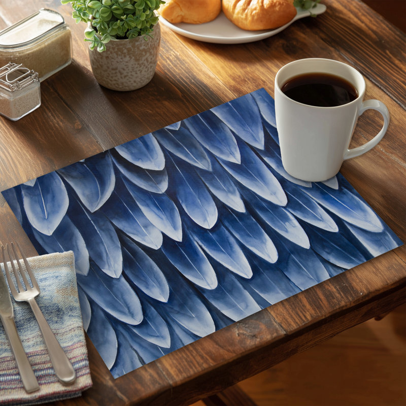 Plumage Blue Bohemian Polyester Placemat - Home Decor Essential