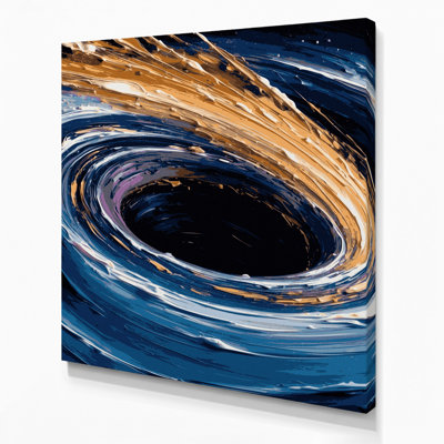 SciFi Black hole event horizon Gray Canvas Wall Art