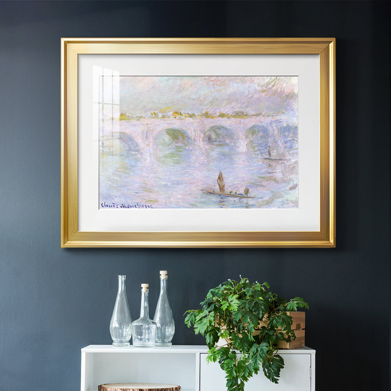 Waterloo Bridge, 1902, reproduction d'art encadrée, Or, H 19 po x l 27 po x P 1,5 po