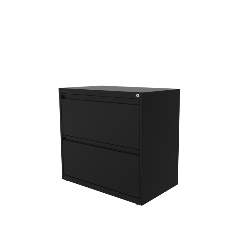 Hirsh 30" W 2-Drawer Steel Lateral Filing Cabinet, Black