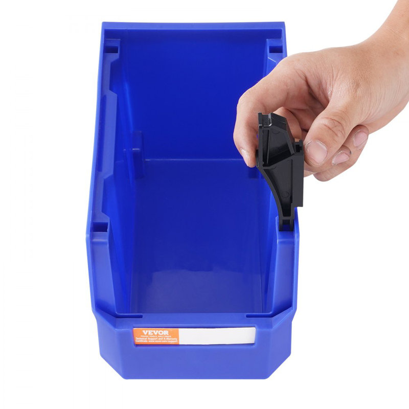 Plastic Storage Bin, (11-Inch x 5-Inch x 5-Inch), Hanging Stackable Storage Organizer Bin, Blue/Red, 12-Pack, Heavy Duty Stacking Containers for Closet, Kitchen, Office, or Pantry Organization