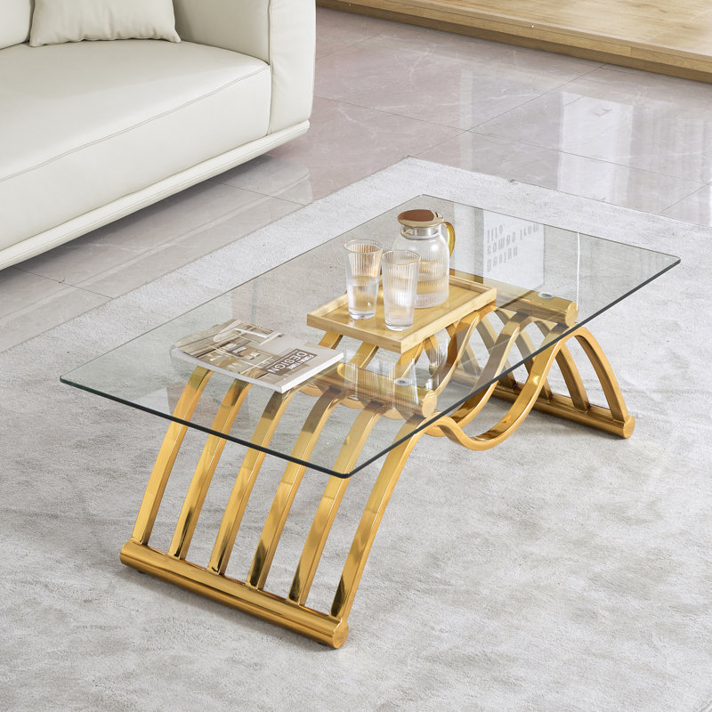 Table basse à plateau en verre, Clair