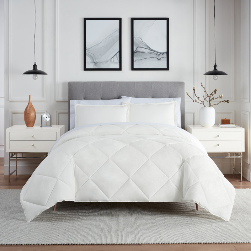 Full/Queen Comforter Set White, Full Comforter + 2 Standard Shams, Bright White