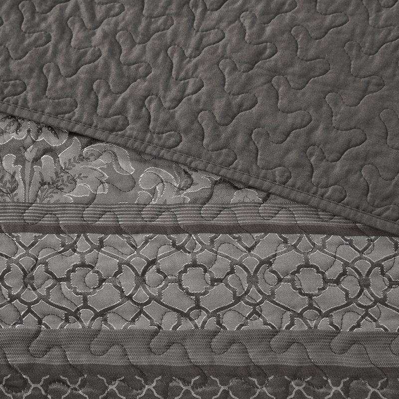 Ensemble de literie pour lit très grand réversible luxueux, jacquard en polyester, design élégant