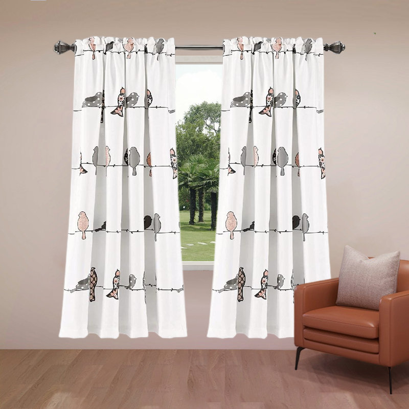 Room Darkening Curtain Pair, Black/Gray, 52" W x 84" L