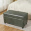 Banc de rangement avec repose-pieds 32 pouces en similicuir avec roulettes-898208716
