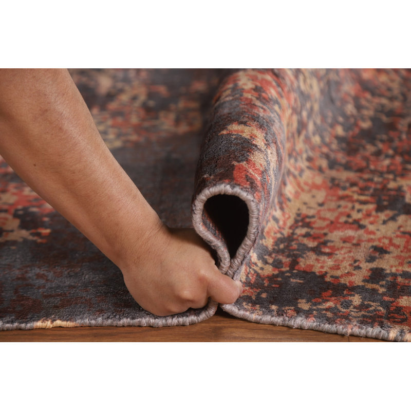 Tapis indien moderne à motif abstrait All-Over 5 x 8