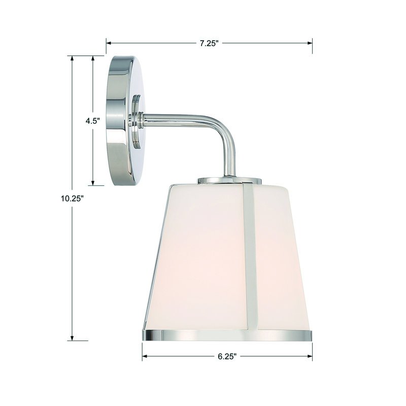 Fulton 1 Light Antique Gold Wall Mount, Polished Nickel