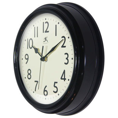 Midcentury/Modern Round Plastic Wall Clock 9.5 Inches