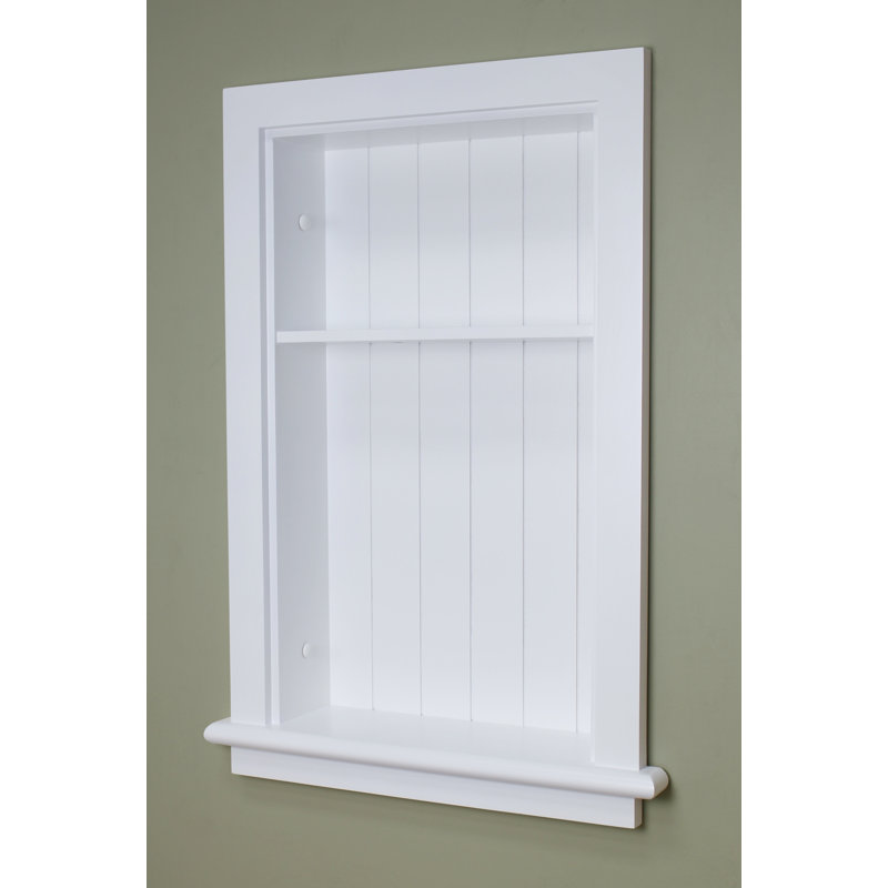 Recessed Wall Shelf, White