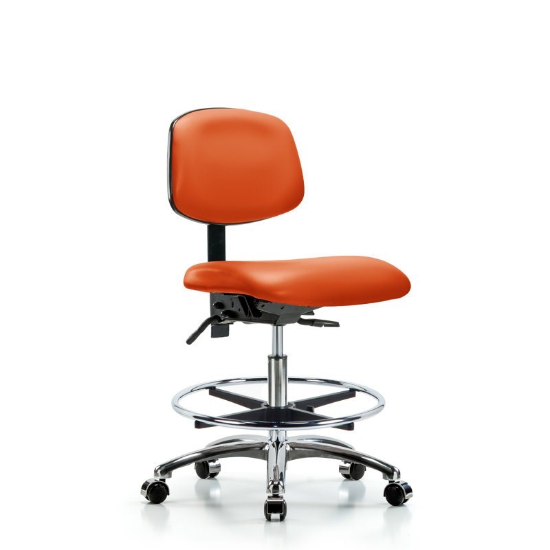 Evangeline Drafting Chair, Casters, Not Included, Orange