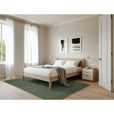 Tapis vert uni lavable à la machine