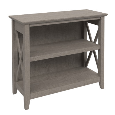 Avent 32"W 2-Shelf Bookcase, Adjustable Shelf - Washed Gray