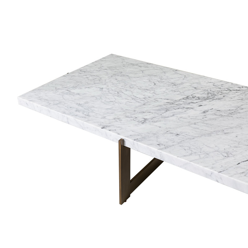 Peterson Marble Coffee Table, Polished Carrara