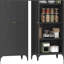Armoire de cuisine avec tablettes réglables, armoire de rangement en métal à 2 portes pour la cuisine, le salon, la salle à manger et le bureau-1914029850
