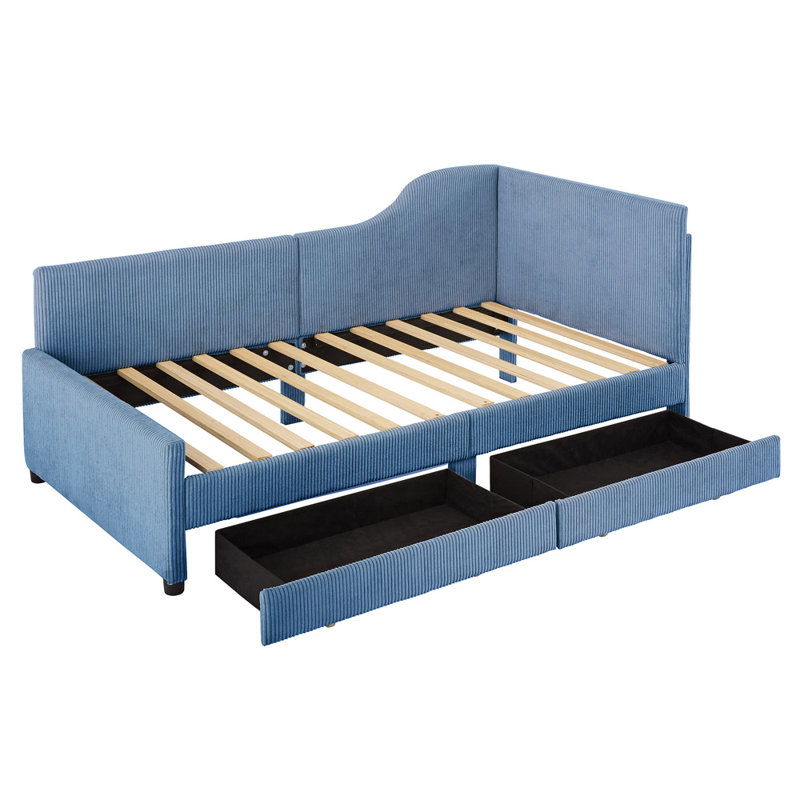 Twin Size Upholstered Daybed, Blue