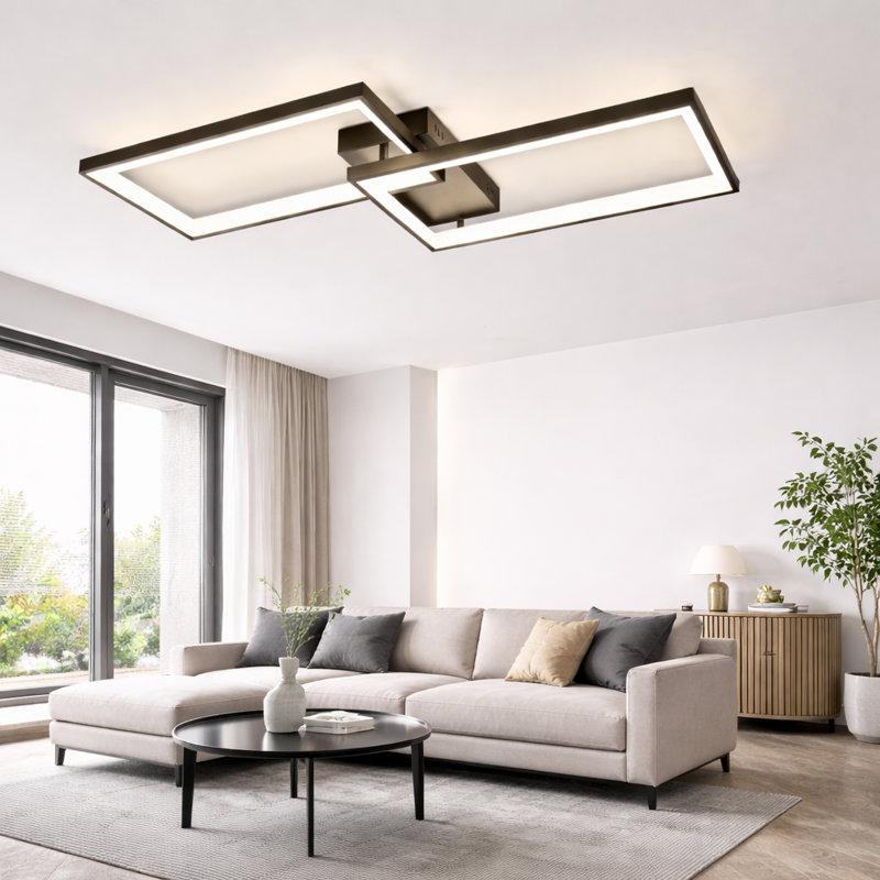Coben 2-light LED Flush Mount dimmable, Black