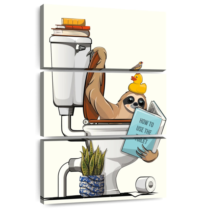 Ketti Sloth In The Toilet, 38" H x 24" W