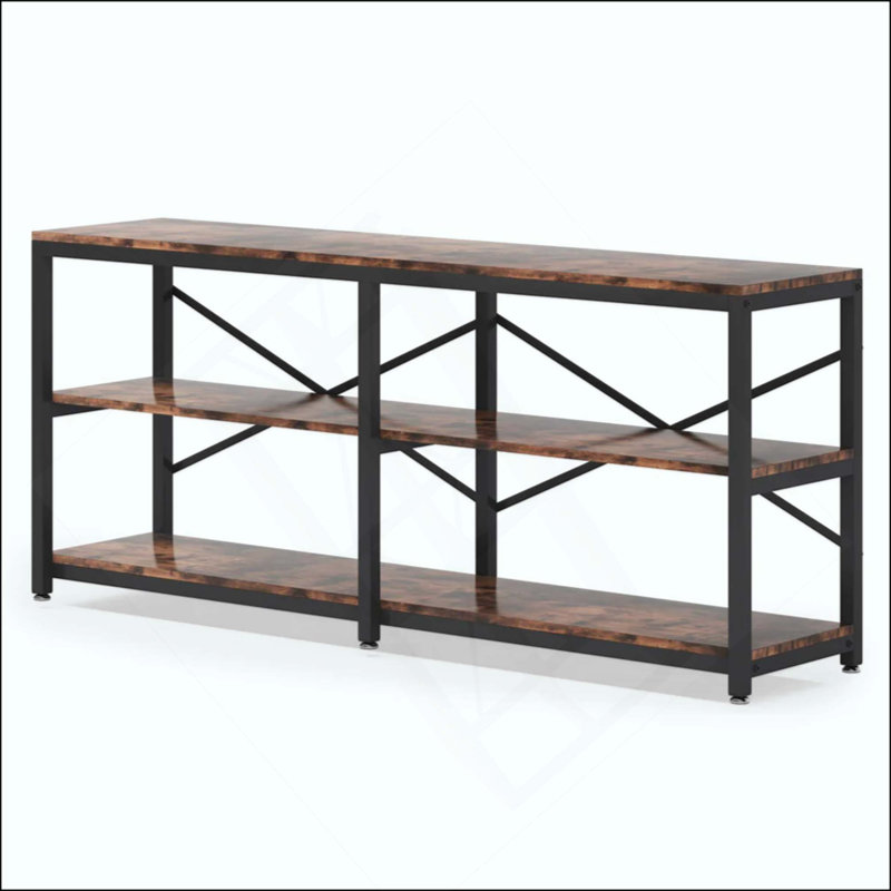 Rustic Farmhouse Style Sofa Table,3-Tier Hall Table,Console Table,TV Stand,Bookshelf
