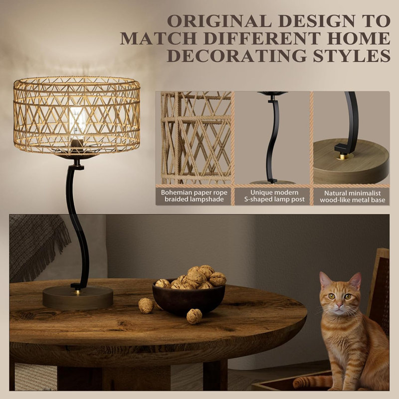 Large Drawstring Bohemian Desk Lamp