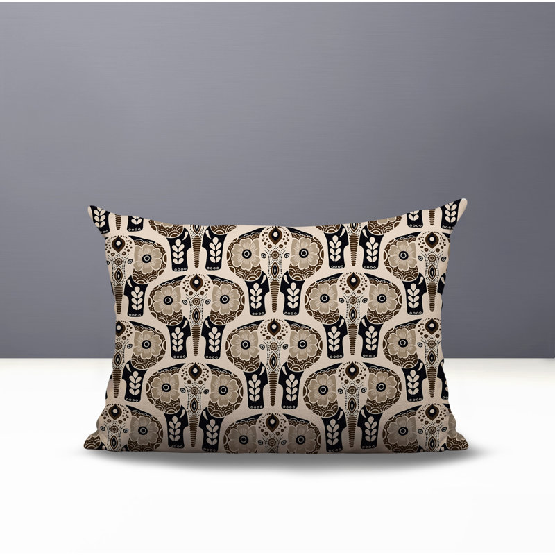Coussin lombaire réversible intérieur / extérieur Hayes, Rectangulaire H 14 po x l 20 po, Beige