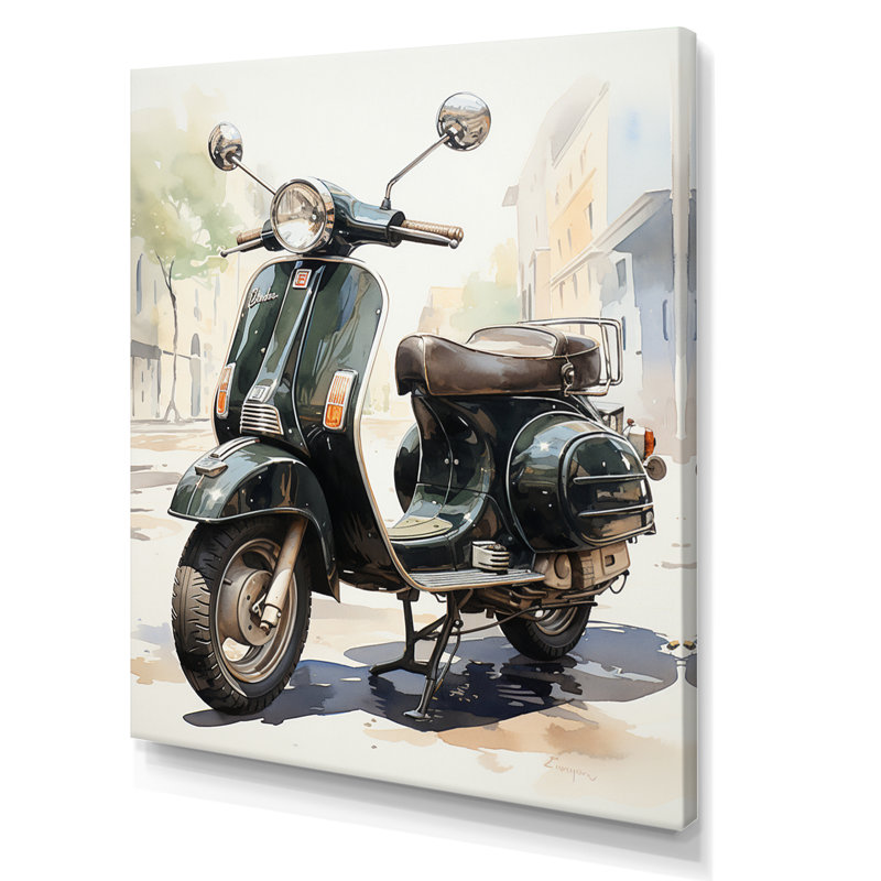 «Jasun Scooter Retro Rider I», reproduction sur toile, H 32 po x l 24 po x P 1 po, Toile tendue