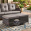 Ensemble de 2 repose-pieds en rotin avec coussins amovibles en osier pour patio-2145596457-2145596459