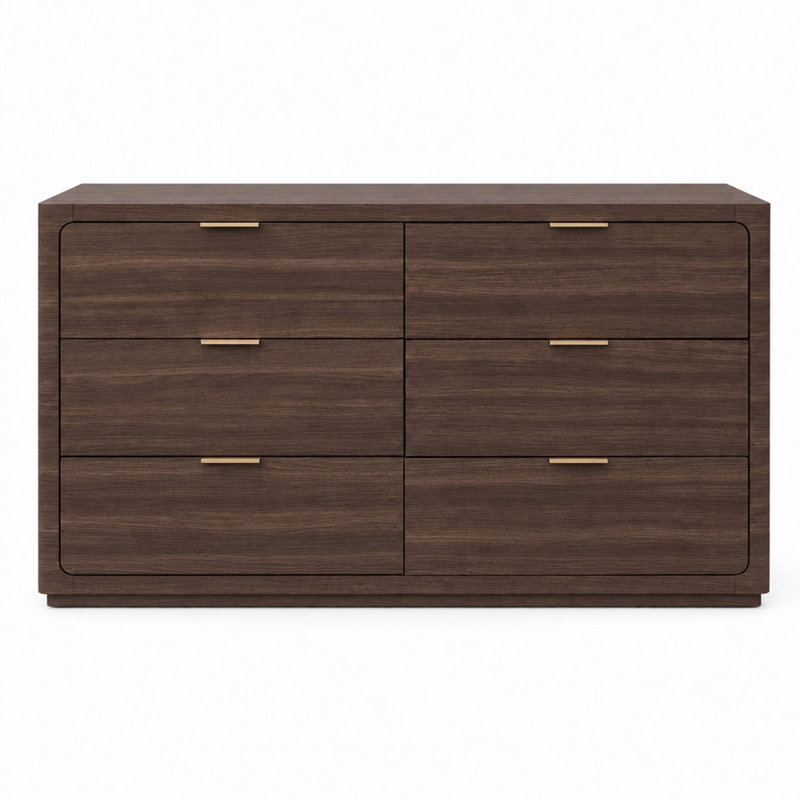 Commode Oralie 60" L à 6 tiroirs, Noyer