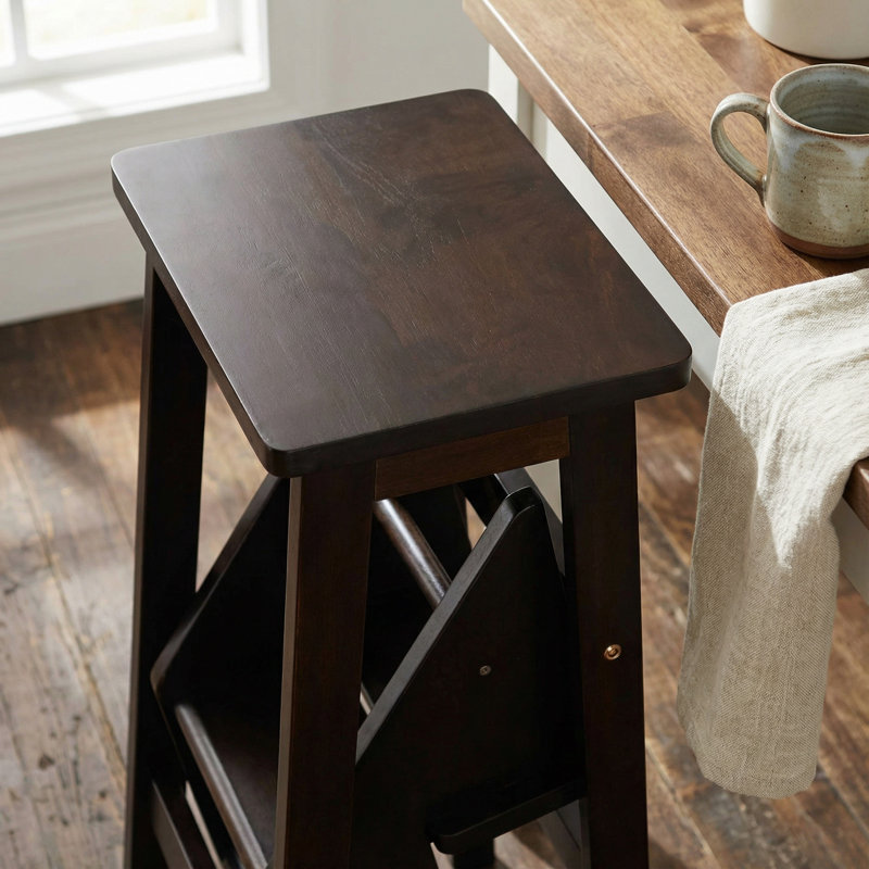 Damariya Solid Wood Counter Stool, Brown