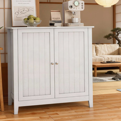 Modern Minimalist Storage Cabinet with Spacious Hidden Compartments and Elegant Vertical Panels for Versatile Home Use