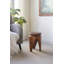 Table d'appoint en bois de paulownia sculpté 11 x 11 x 16,5 po avec finition brun naturel