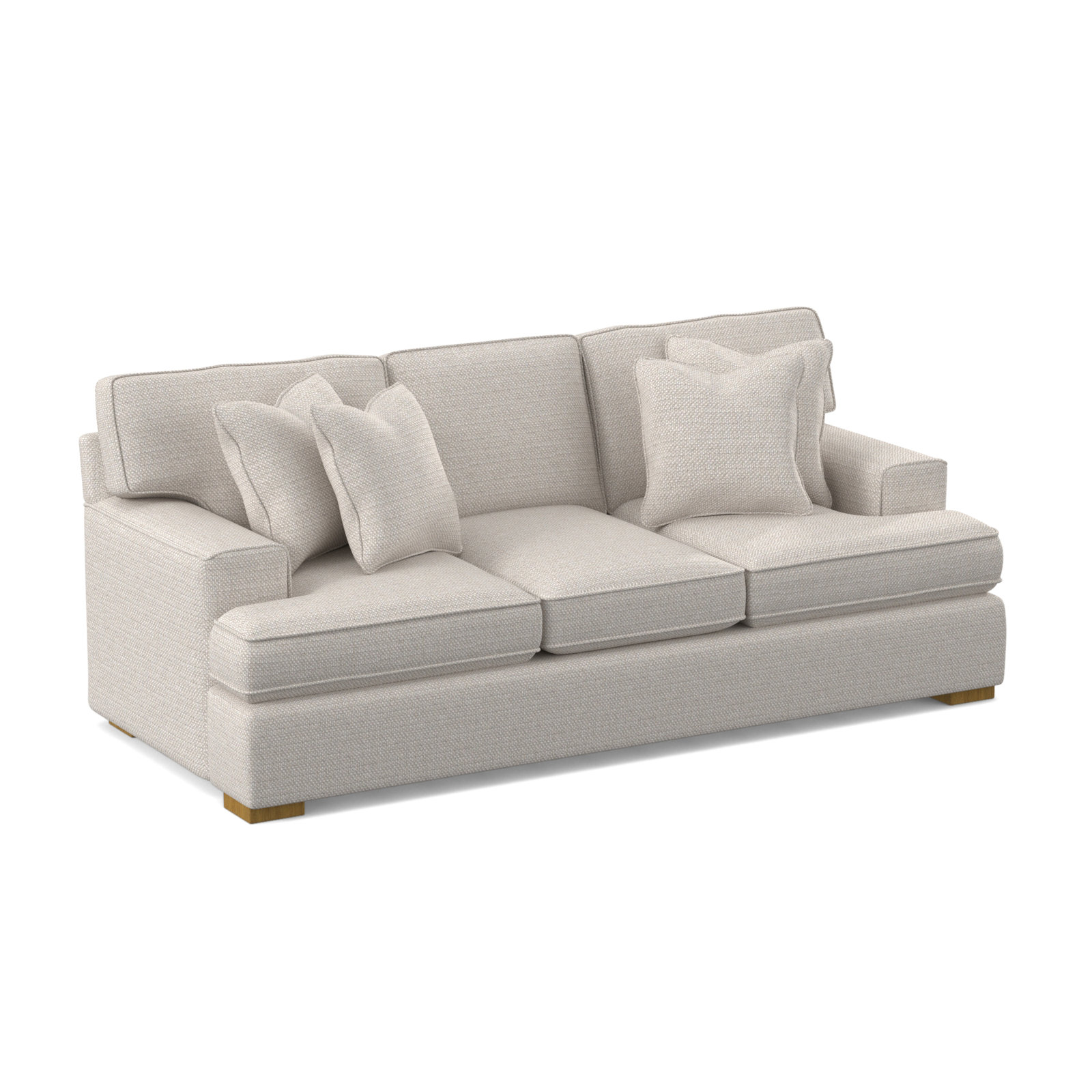 Sadie 97'' Sofa, White Textured Performance; 0865-91, Honey Finish