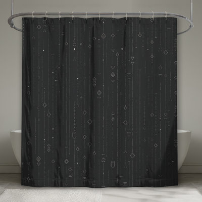 Rideau de douche à motif géométrique - motif de salle de bain moderne