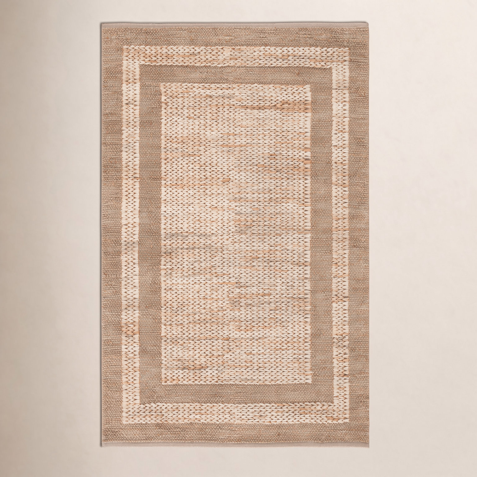 Brown Hand-Woven Jute Rug, Rectangle 4' x 6'