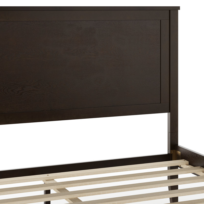 Martha Stewart Corbin Wooden Platform Bed With Headboard And Footboard, Queen, Dark Brown