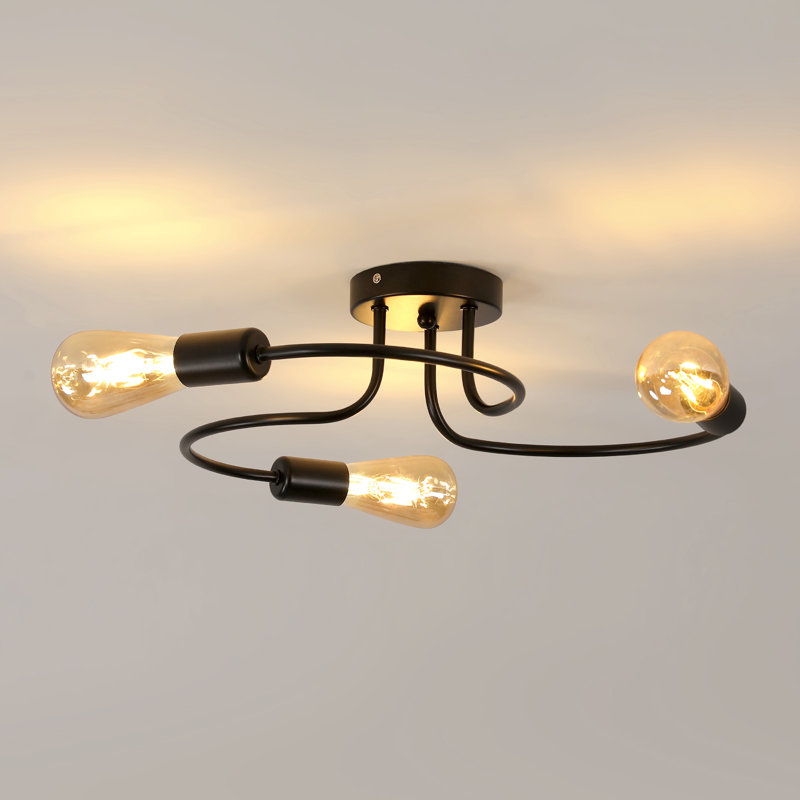3-Light Semi Flush Mount Ceiling Light