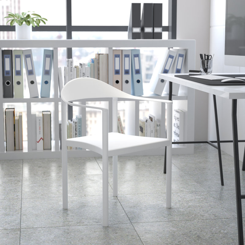 Chaise empilable en plastique Bryar, blanc