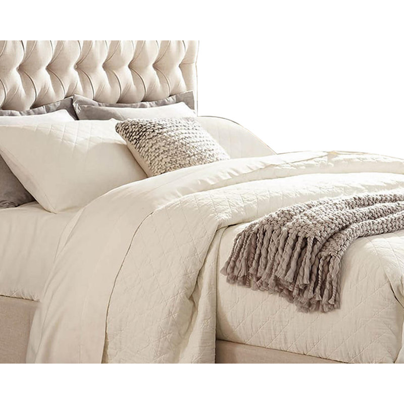 Lit tapissier standard Kerlin, Beige, Grand