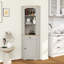 Armoire de coin de 68 po de hauteur, armoire de rangement de coin autoportante avec 1 porte, 1 tiroir et une tablette réglable