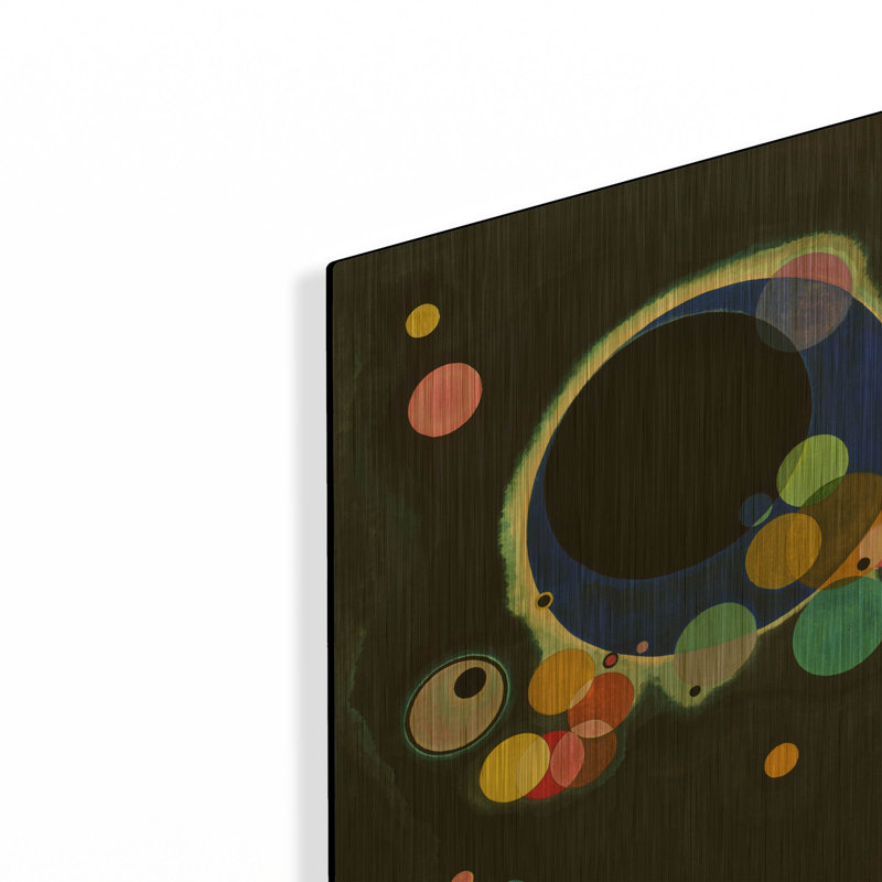 «Plusieurs cercles» par Wassily Kandinsky, art mural en métal doré, 12 po x 12 po, 12 po x 12 po