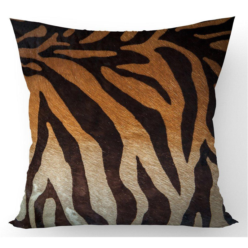 Stubblefield Tiger Skin Print Animal Print Square Throw Cushion