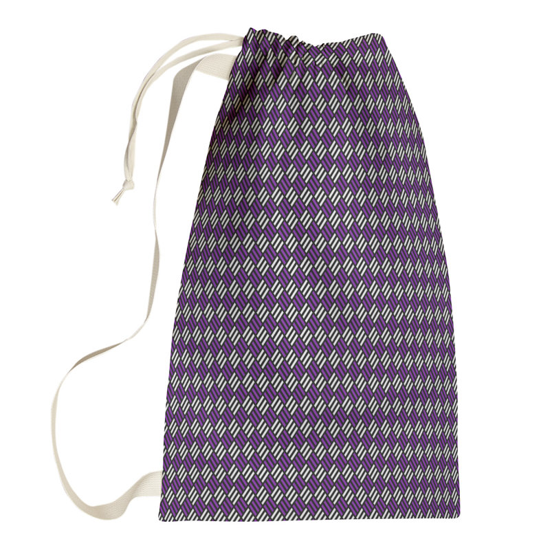 Leffel Fabric Laundry Bag with Handles, Large (76.5" H x 29.5" W x 1.5" D), Black/Purple