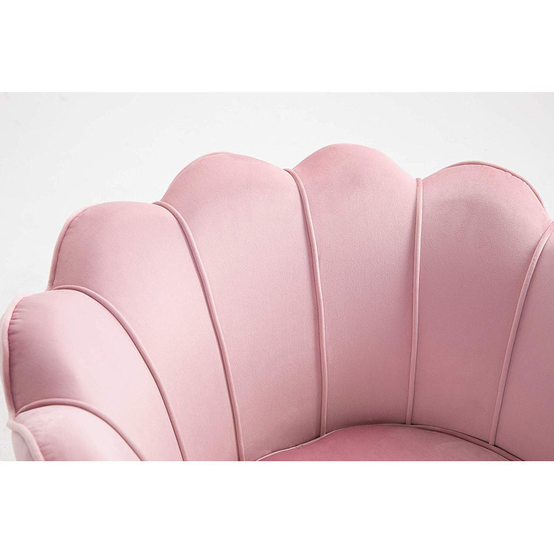 Lipscomb Upholstered Barrel Chair, Pink
