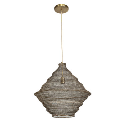  Sigh Woven Brass 1 Light Pendant
