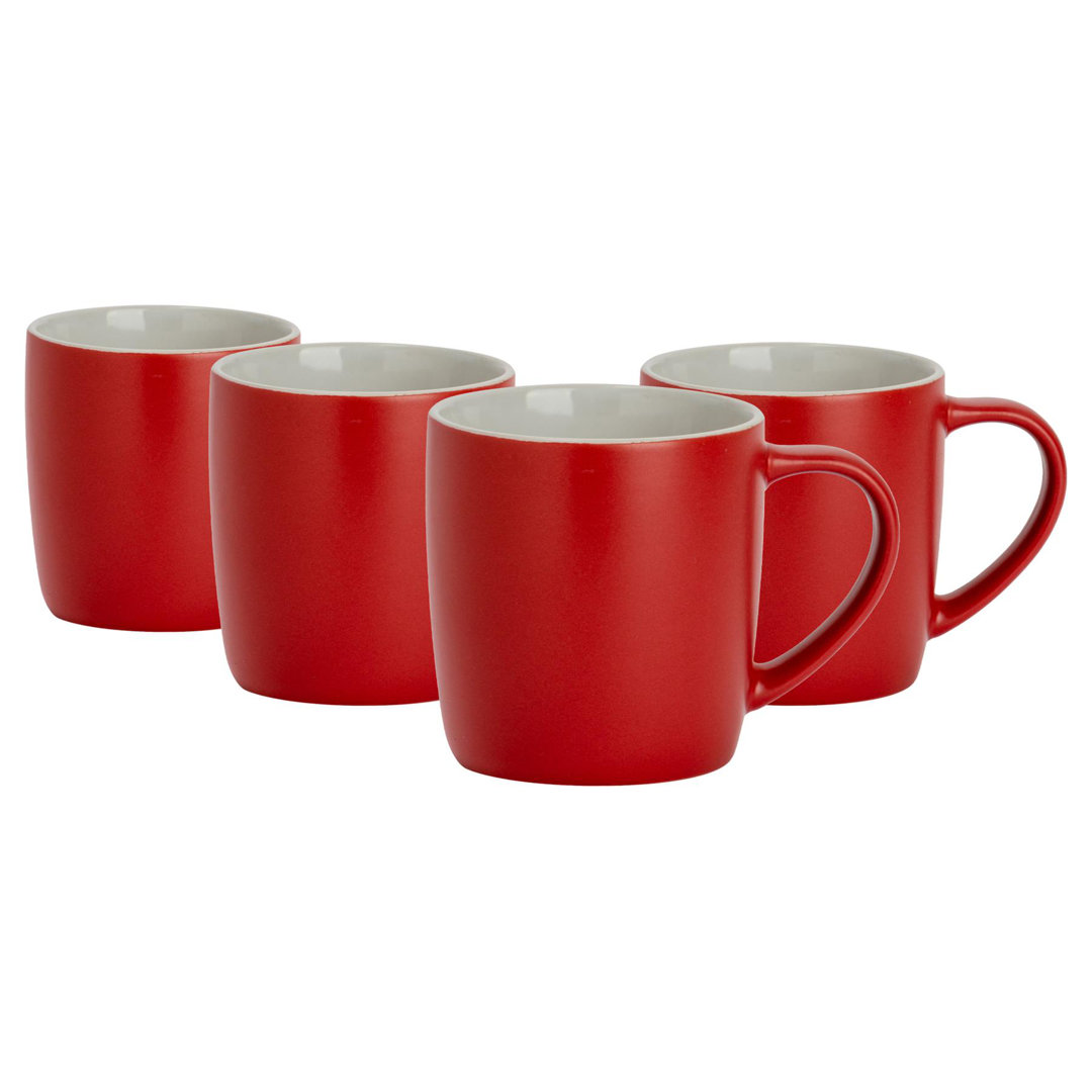 Argon Tableware - Matt Coloured Coffee Mugs - 350ml - Pack of 4