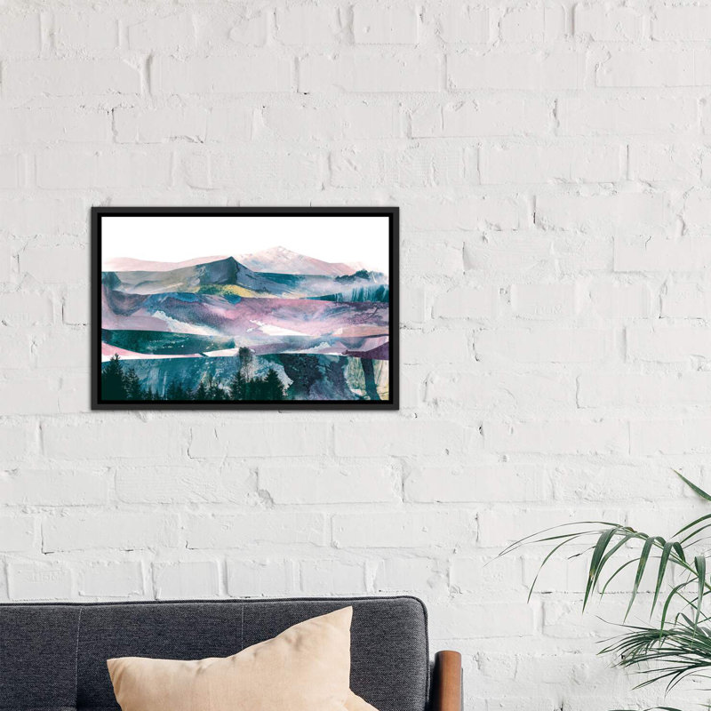 « rose range » par dan hobday-print, H 26 po x l 40 po x 1,5 po, Toile avec cadre noir
