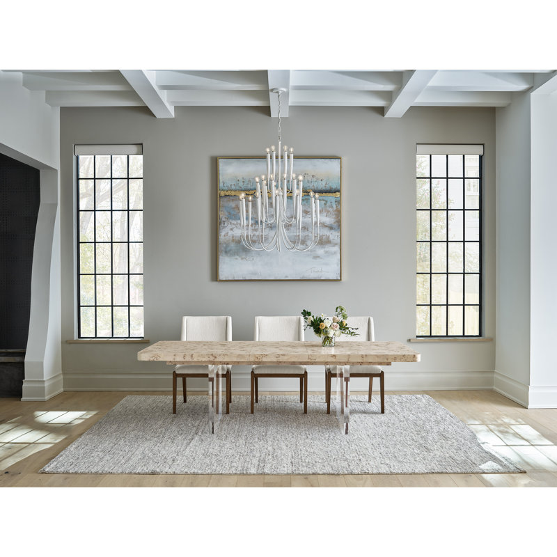 86" to 106" Tranquility Burl and Acrylic Dining Table
