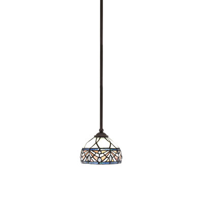Mini-luminaire suspendu suspendu Zilo, fini granit foncé avec verre de 7 po