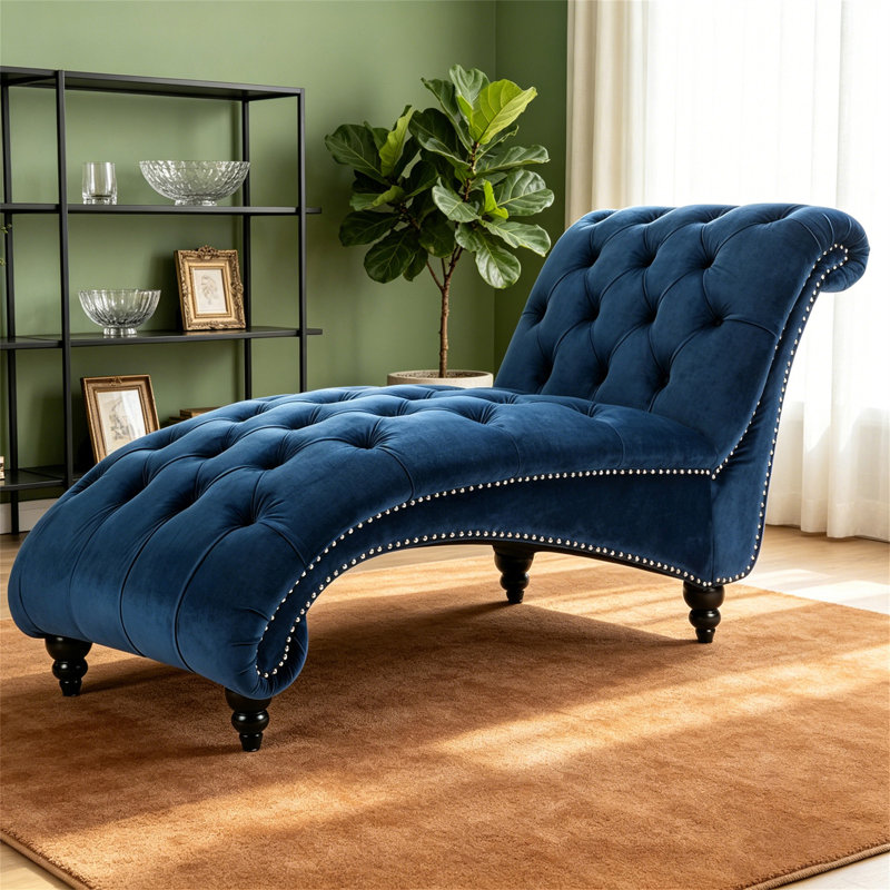 Tufted Armless Chaise Lounge